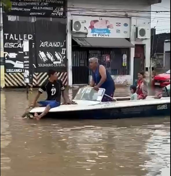 La lluvia pegó con fuerza