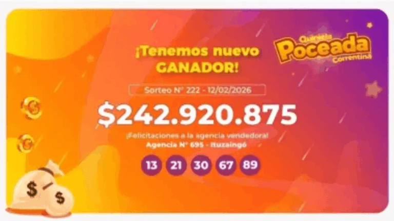 Poceada Correntina: un apostador de Ituzaingó ganó más de $240 millones