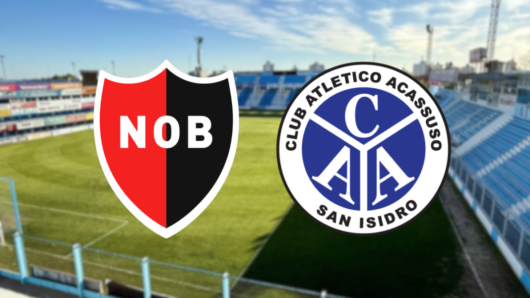 Escudo de Newell's Old Boys y Acassuso en un gráfico del partido por Copa Argentina.