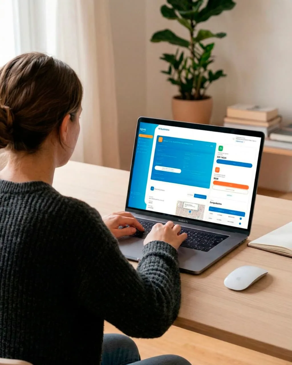 Captura de pantalla del nuevo portal web de Aguas Santafesinas mostrando la Oficina Virtual.