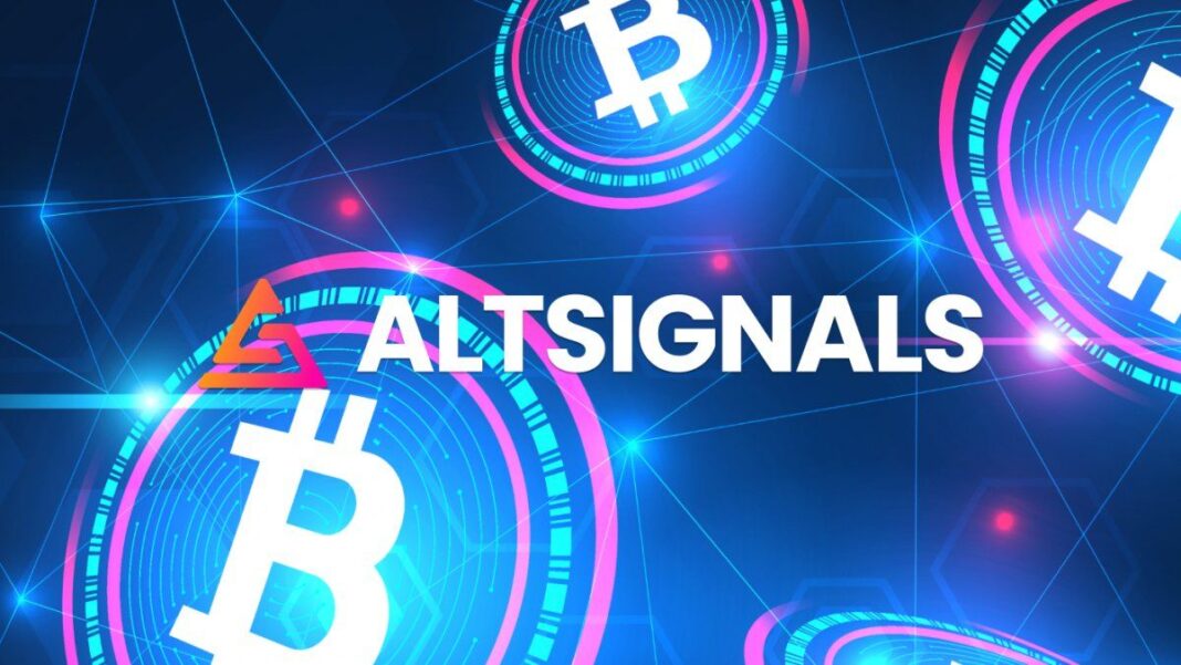 Logotipo de AltSignals y representación gráfica de un token digital ASI
