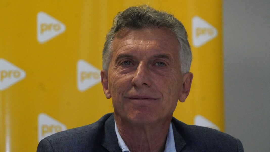 Mauricio Macri durante una entrevista o discurso público.