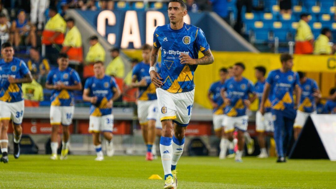 Ángel Di María en entrenamiento con Rosario Central