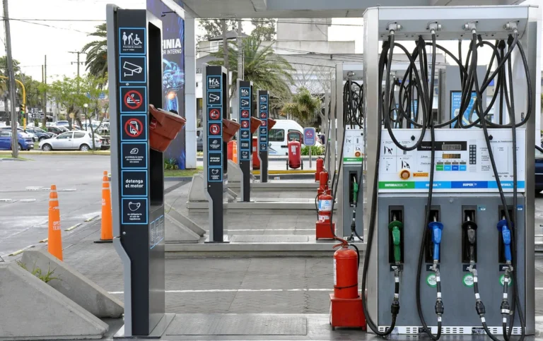 Surtidor de nafta en una estación de servicio de Santa Fe