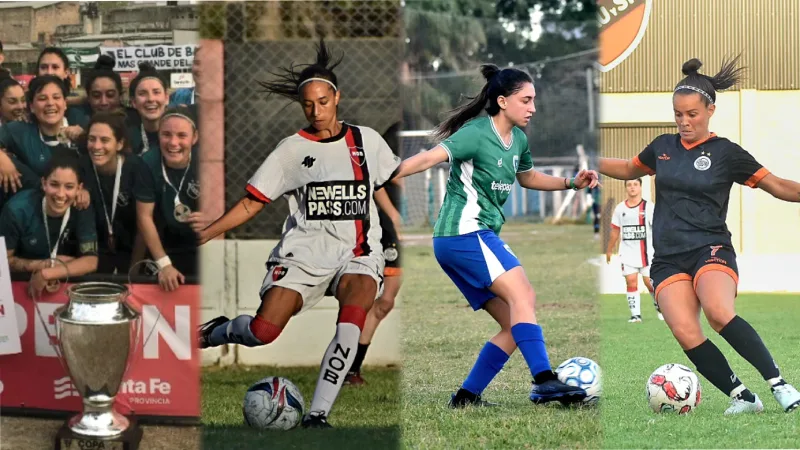 Logotipo de la Copa Santa Fe y escudos de los equipos rosarinos participantes.