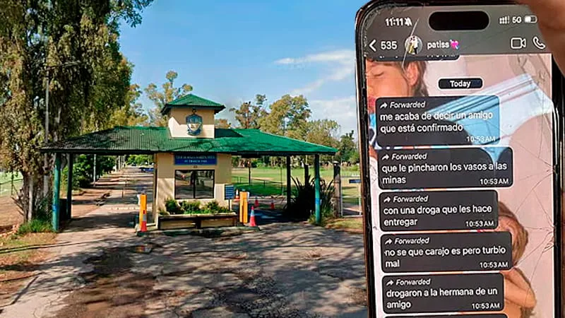 Ilustración genérica de una cancha de hockey con siluetas.