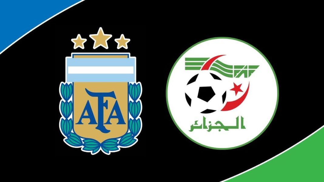 Jugadores de la selección argentina y argelina en un partido de fútbol del Mundial 2026