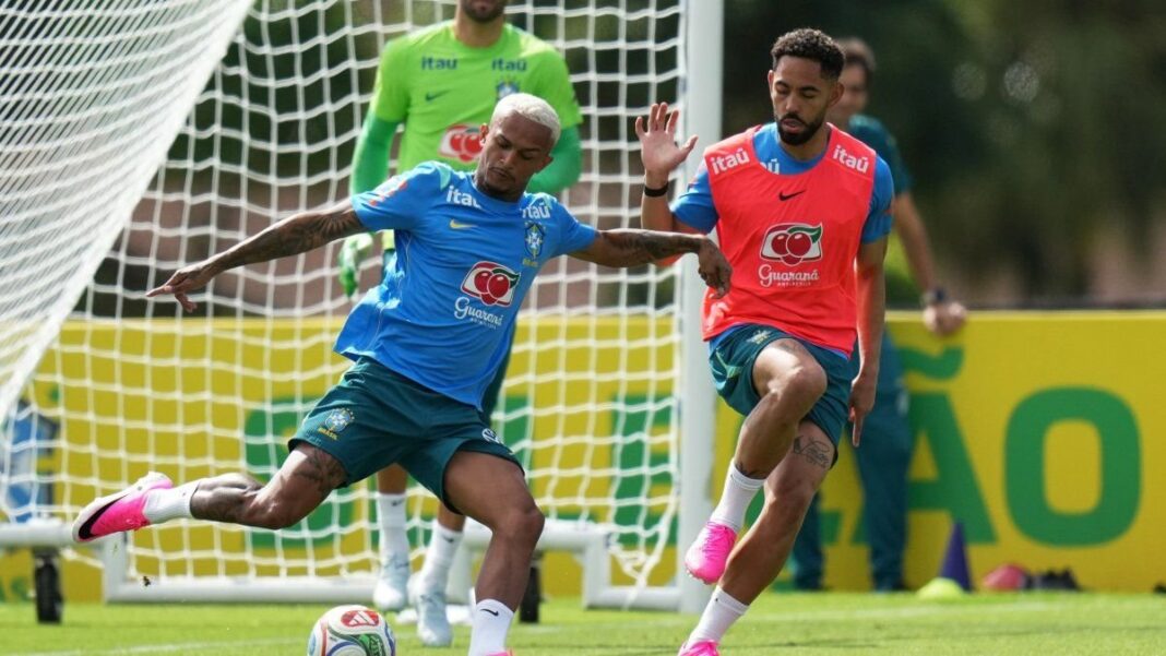 Jugadores de la selección brasileña durante un partido