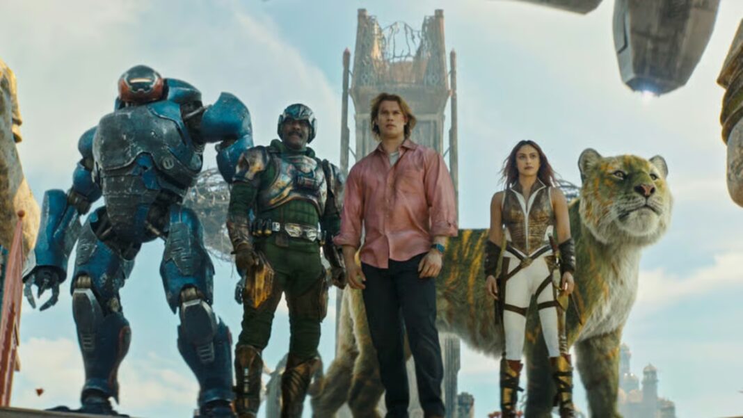 Póster de la película Amos del Universo con el personaje He-Man