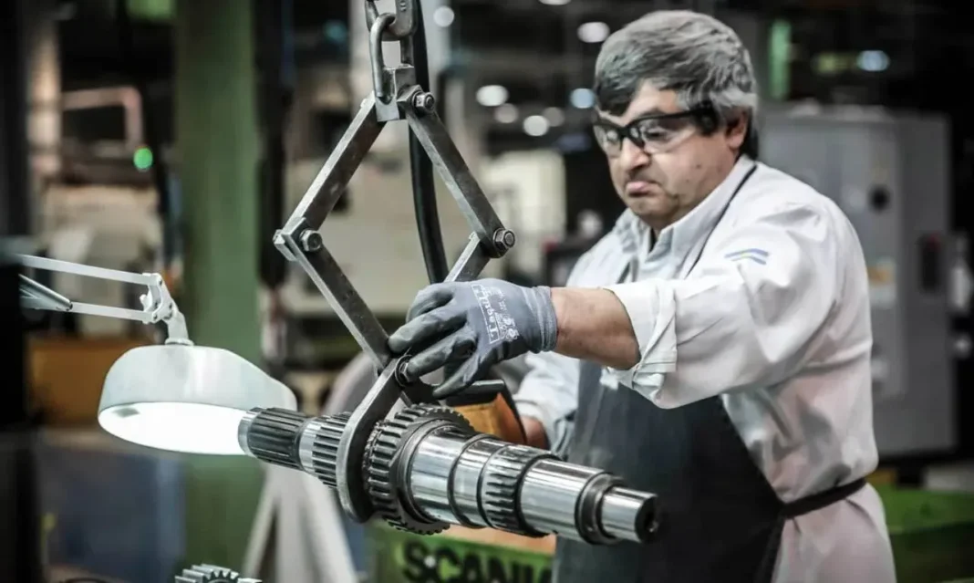 Gráfico de producción industrial de Santa Fe con tendencia a la baja