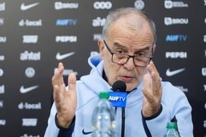 Marcelo Bielsa durante la entrevista de 38 segundos en México