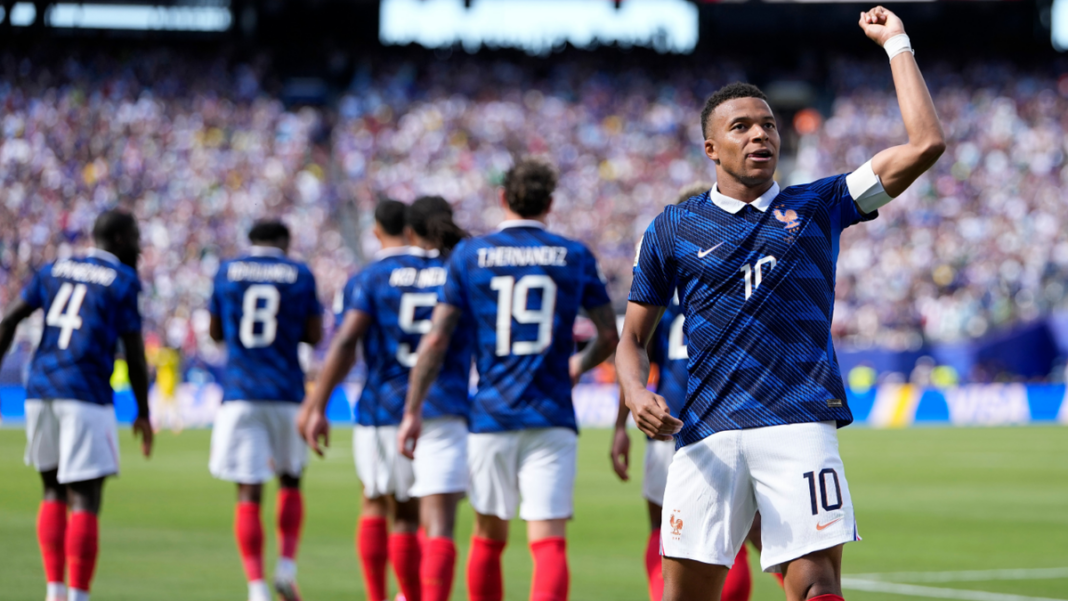 Kylian Mbappé celebrando un gol durante el partido Francia vs Senegal en el Mundial 2026