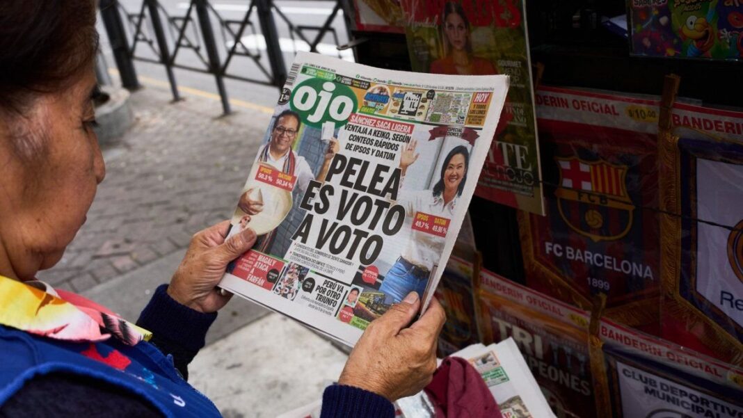 Candidatos Roberto Sánchez y Keiko Fujimori en el balotaje presidencial de Perú