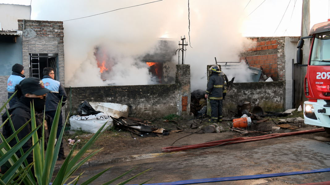 Vivienda incendiada en Asunción 5400, Rosario