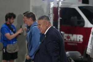 Claudio Tapia, presidente de la AFA, durante un acto oficial