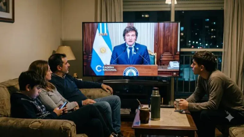 Cadena nacional de Javier Milei en televisión