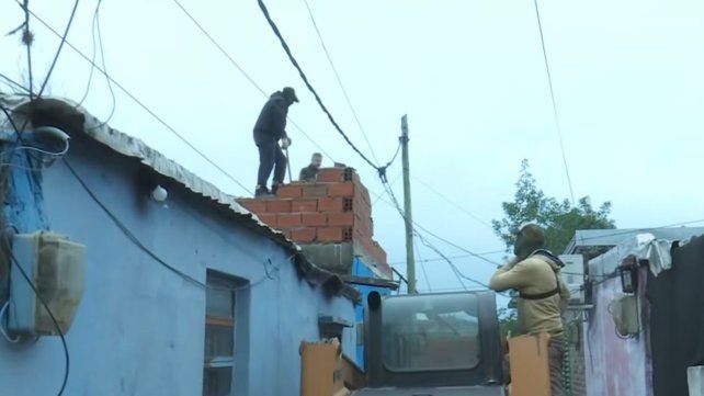 Derribo de búnker de drogas en barrio Stella Maris, Rosario
