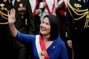 Keiko Fujimori durante su juramentación como presidenta de Perú