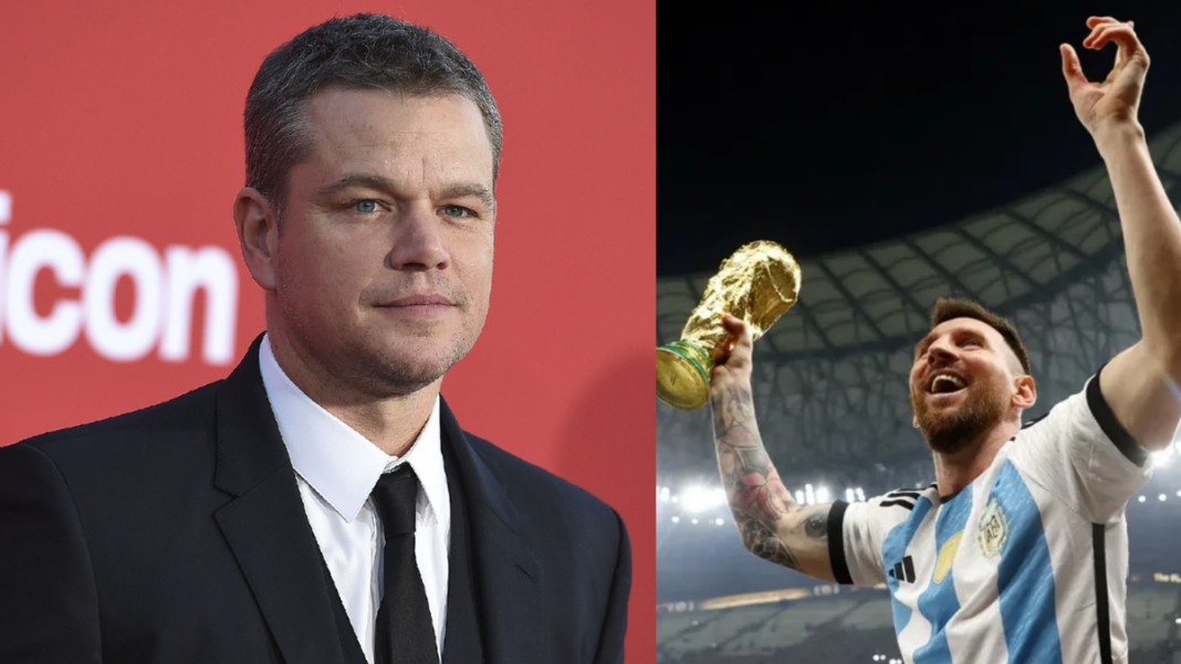 Matt Damon y Lionel Messi en contexto del Mundial 2022