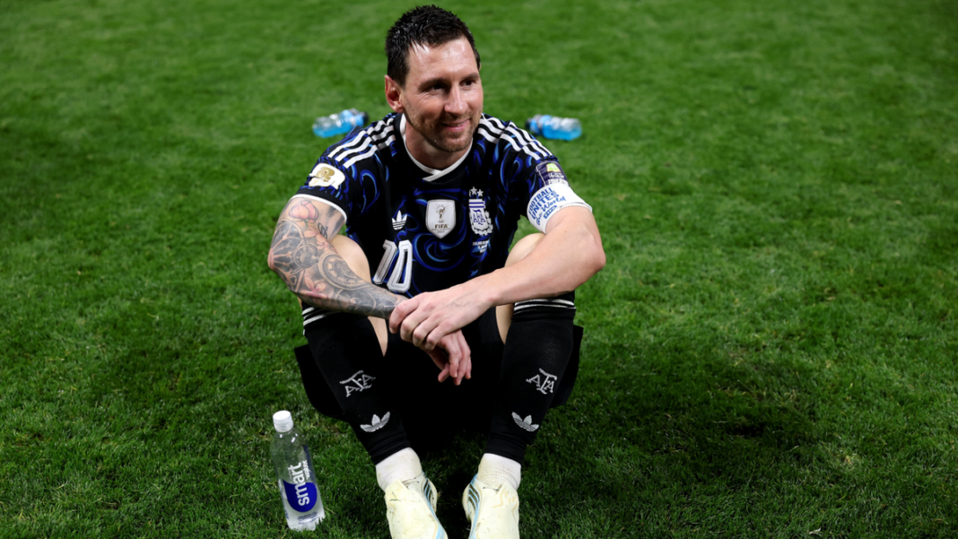Lionel Messi durante la entrevista tras la victoria de Argentina ante Inglaterra en el Mundial