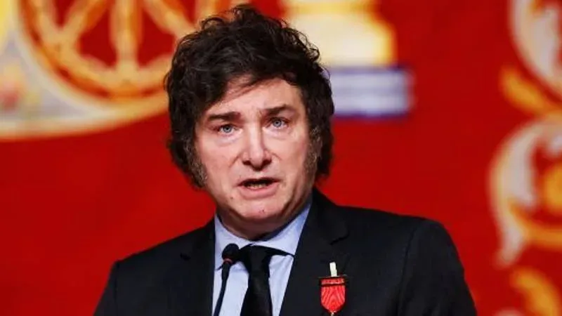 Presidente Javier Milei durante una conferencia de prensa