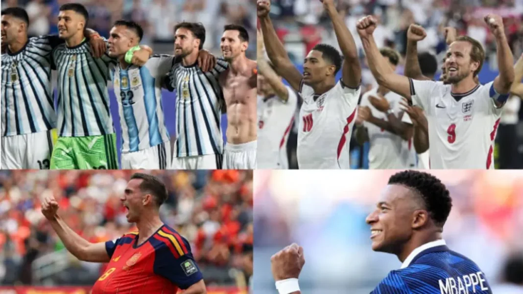 Mapa con las rutas de viaje de los cuatro semifinalistas del Mundial 2026