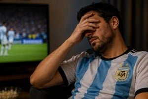 Aficionados de la Selección Argentina celebrando un gol en un estadio