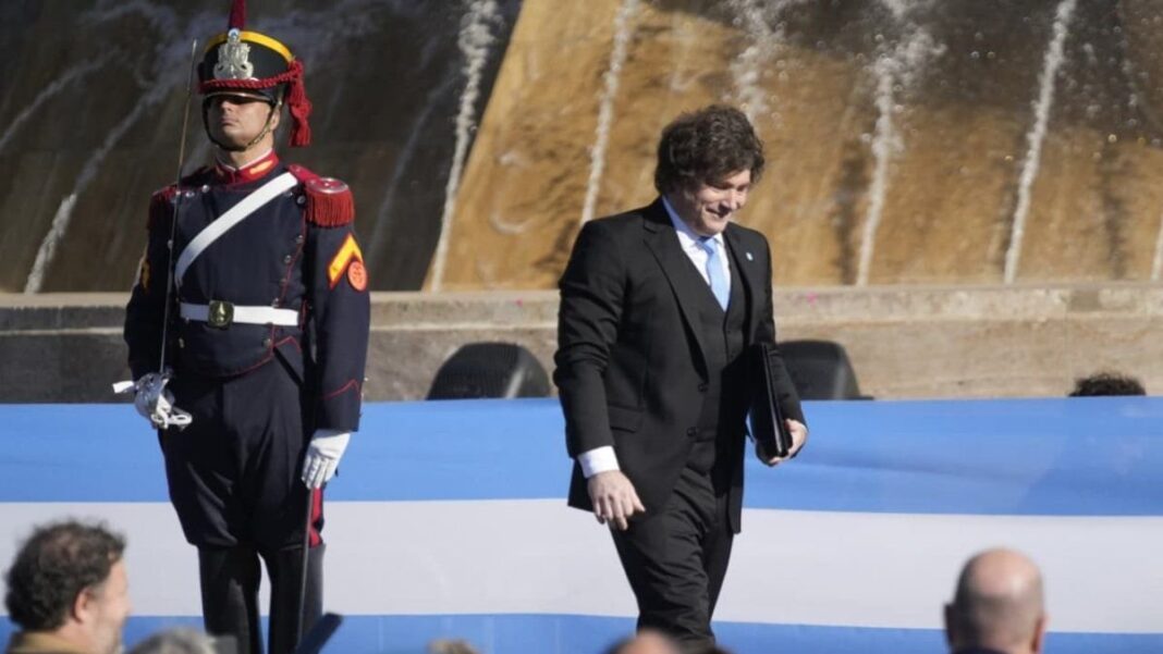 Presidente Javier Milei durante un acto oficial