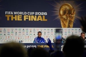 Lionel Scaloni en conferencia de prensa antes de la final del Mundial