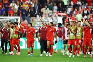 Jugadores de Suiza celebran la victoria ante Argelia en el Mundial 2026