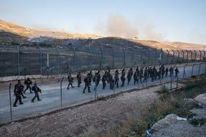 Mapa de los Altos del Golán en la frontera entre Siria e Israel
