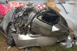 Autopista AP-01 a la altura de Monje tras el accidente