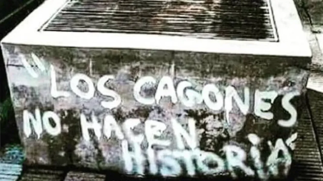 Imagen con la frase «Los cagones no hacen historia» publicada por Eduardo Coudet