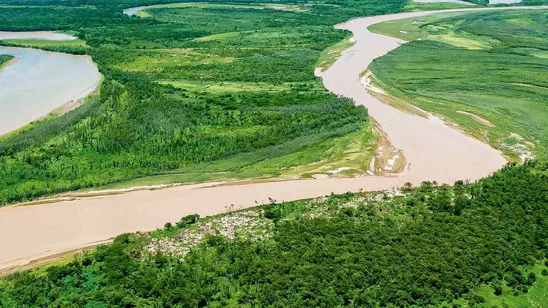 Vista aérea de una zona deforestada en El Impenetrable, Chaco