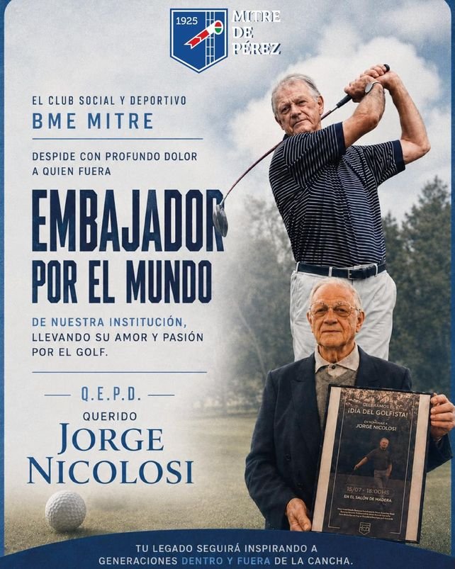 Jorge Nicolosi en una cancha de golf