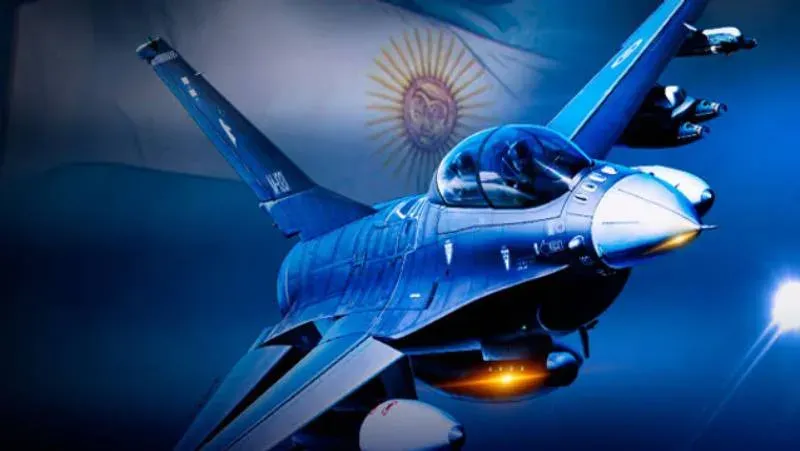 Aviones F-16 de la Fuerza Aérea Argentina en vuelo