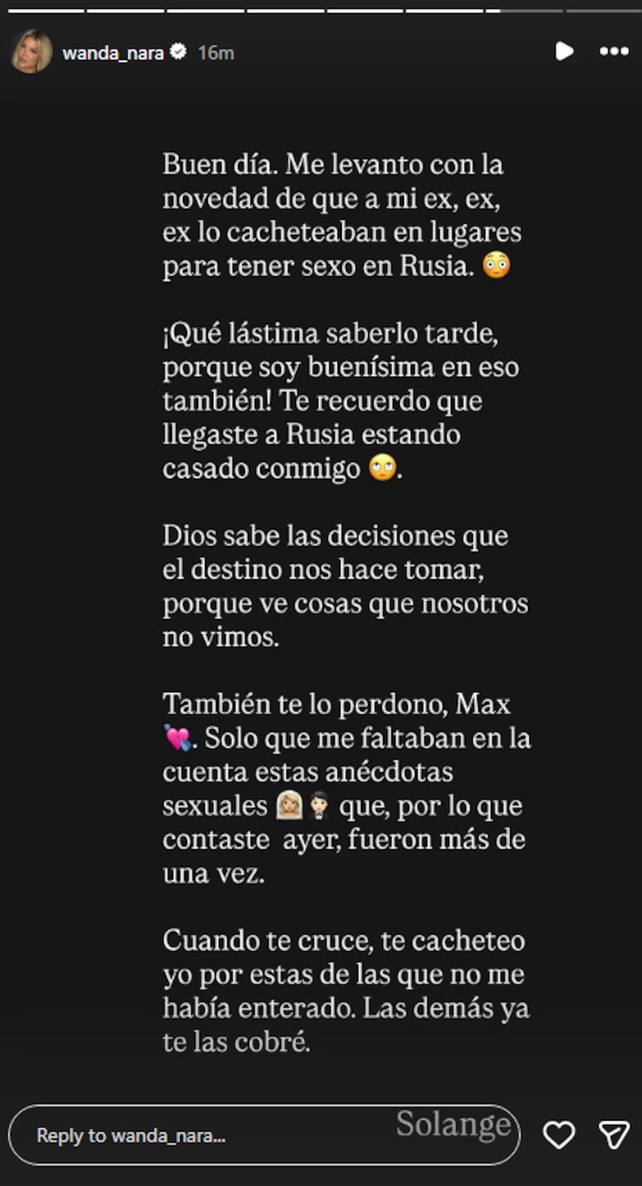 Maxi López y Wanda Nara en redes sociales