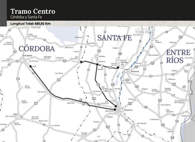 Mapa de rutas nacionales concesionadas