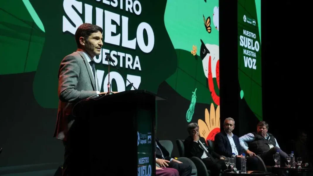 Maximiliano Pullaro en el acto de apertura de Aapresid 2026 en Rosario