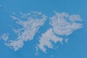 Mapa de la plataforma continental argentina con las Islas Malvinas