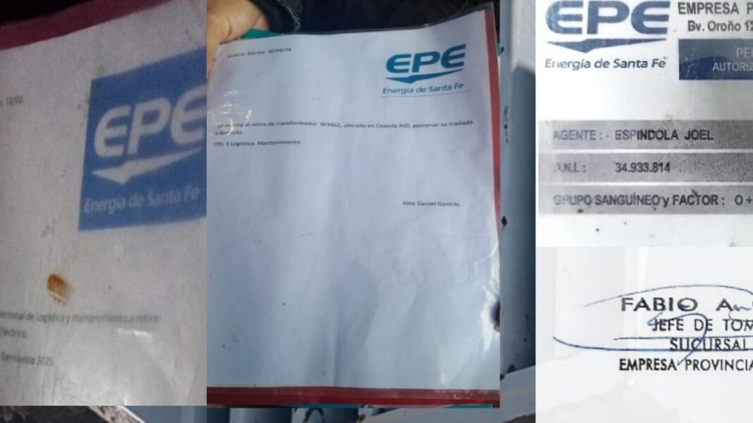 Transformador de la EPE siendo retirado por una hidrogrúa en un procedimiento simulado
