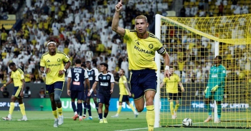 Cristiano Ronaldo celebrando un gol con la camiseta de Al Nassr