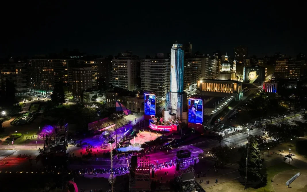 Monumento Nacional a la Bandera en Rosario, escenario de la ceremonia inaugural de los Juegos Suramericanos Santa Fe 2026