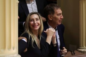 Karina Milei durante la reunión de la Mesa Política en Casa Rosada