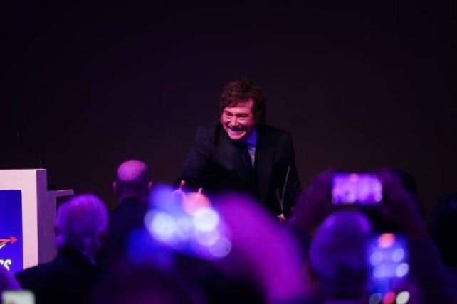Javier Milei habla en el evento Vientos de cambio