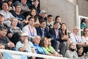 Maximiliano Pullaro en el estadio Invencible Rafaela durante los Juegos Suramericanos