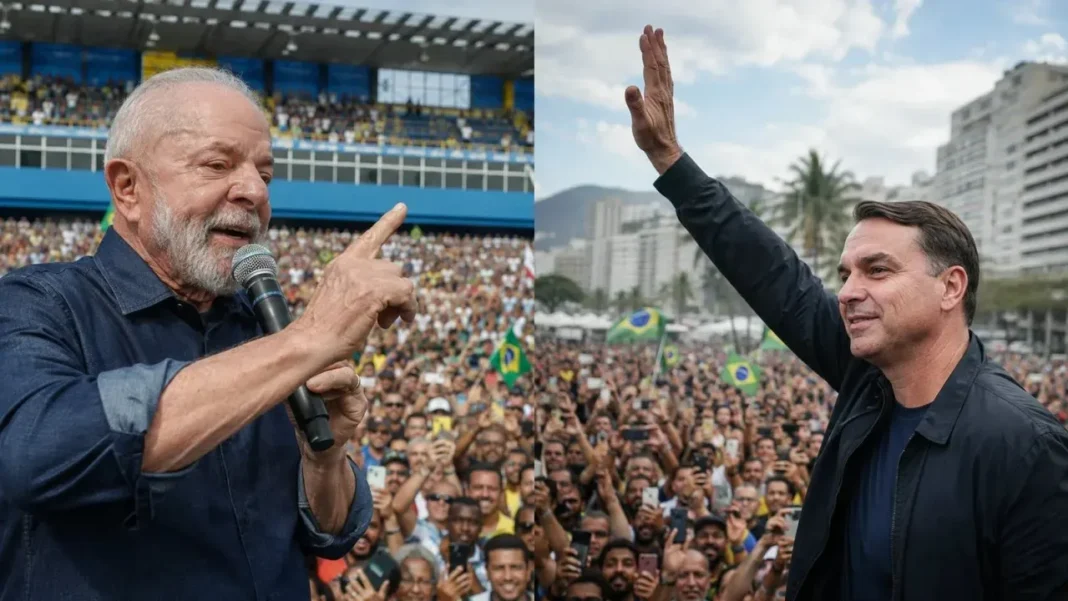 Flavio Bolsonaro y Lula da Silva