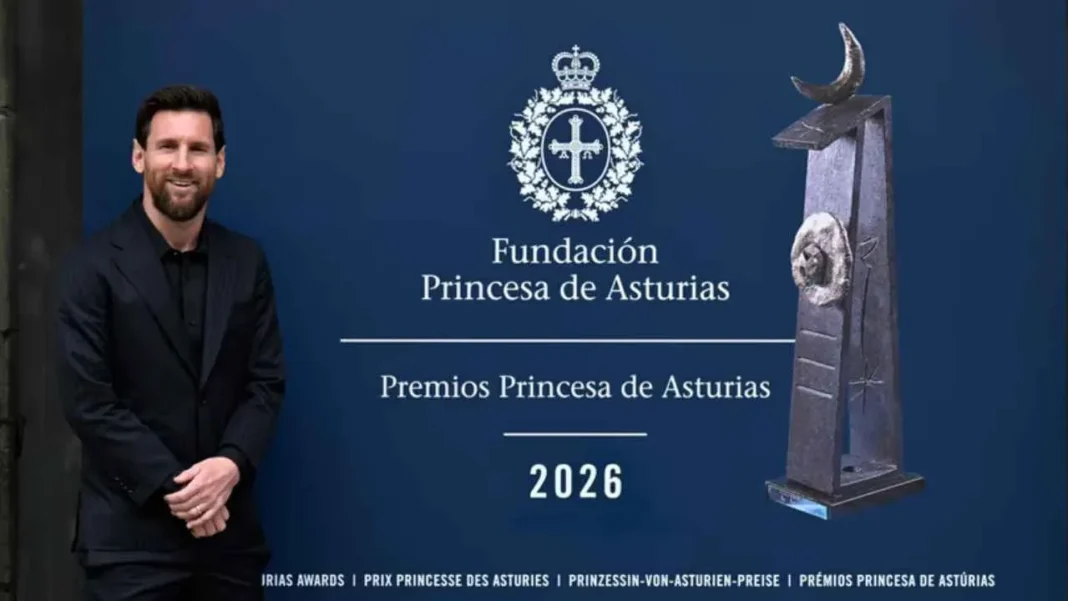 Lionel Messi durante la ceremonia de entrega del Premio Princesa de Asturias del Deporte 2026 en Oviedo