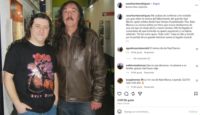 Saúl Blanch, primer cantante de Rata Blanca